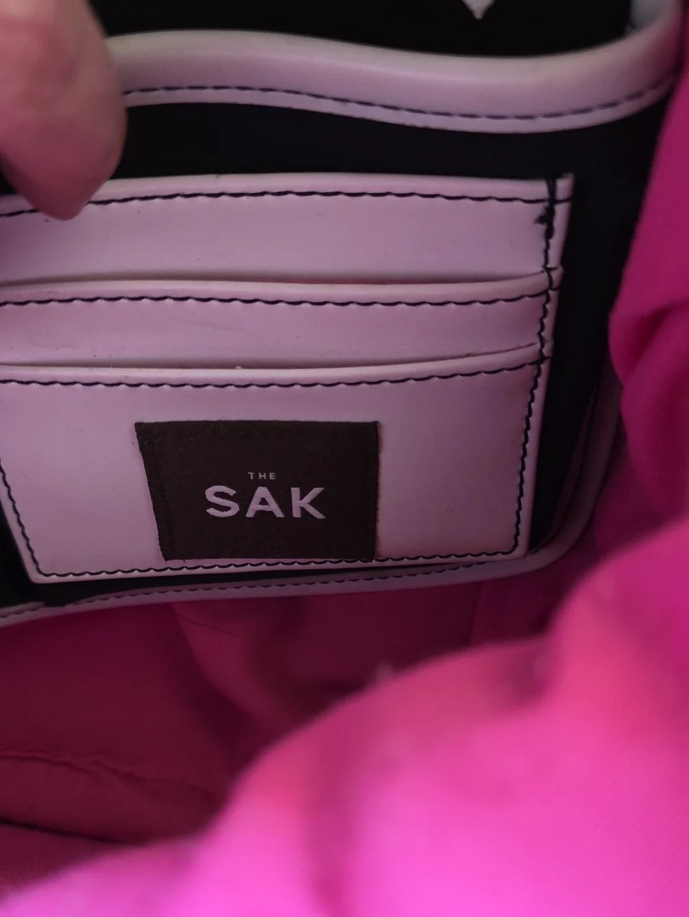 Sak Black and Cream Tote Bag with Letter A